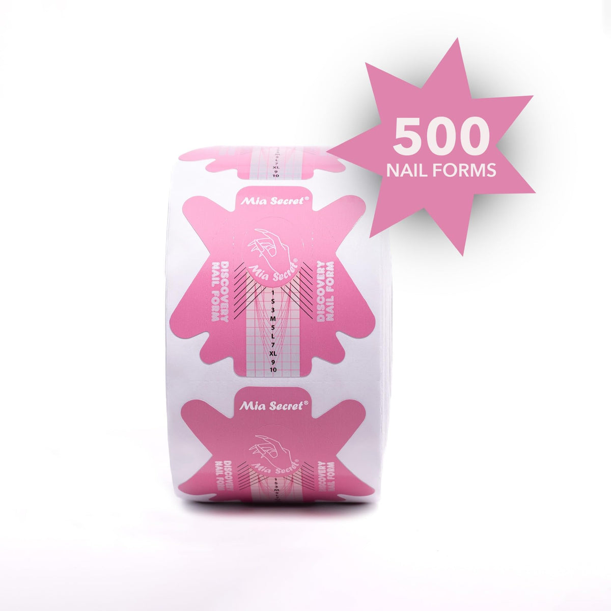 Mia Secret Discovery Nail Form, 500 PCS - Acrylic Nail Forms, Acrylic/UV Gel Nail Extension Forms - Guide Stickers