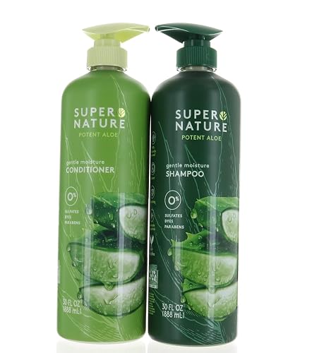 Super Nature Shampoo and Conditioner Set - Sulfate Free, Paraben Free Hair Care Duo Hydrating & Nourishing Formula with Aloe for Dry, Damaged, Curly Beauty & Personal Care Supernature