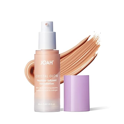 JOAH Crystal Glow Peptide-Infused Foundation, 2-in-1 Multitasking Korean Makeup with Blurring Face Primer, Luminizer, Hydration & Skin Defense for a Beauty & Personal Care JOAH