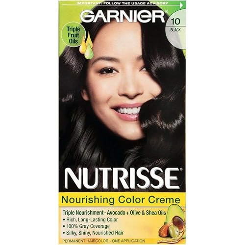 Garnier Nutrisse Nourishing Color Creme Black [10] 1 ea (Pack of 3) Beauty & Personal Care Garnier