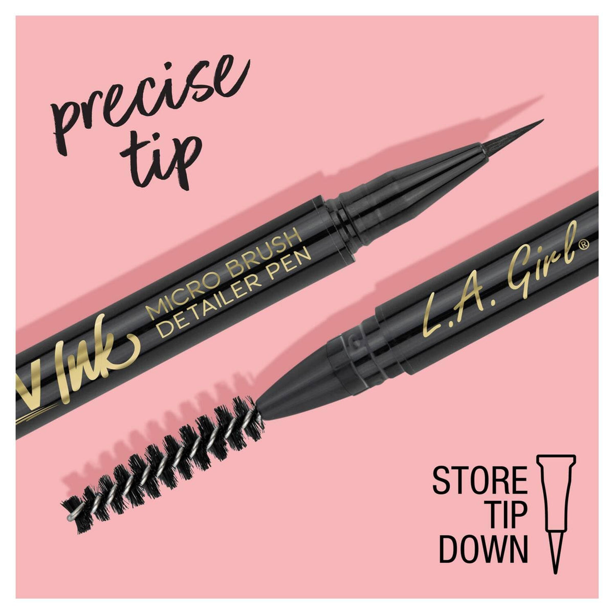L.A. Girl Brow Ink Micro Brush Detailer Pen, Dark Brown GBP346