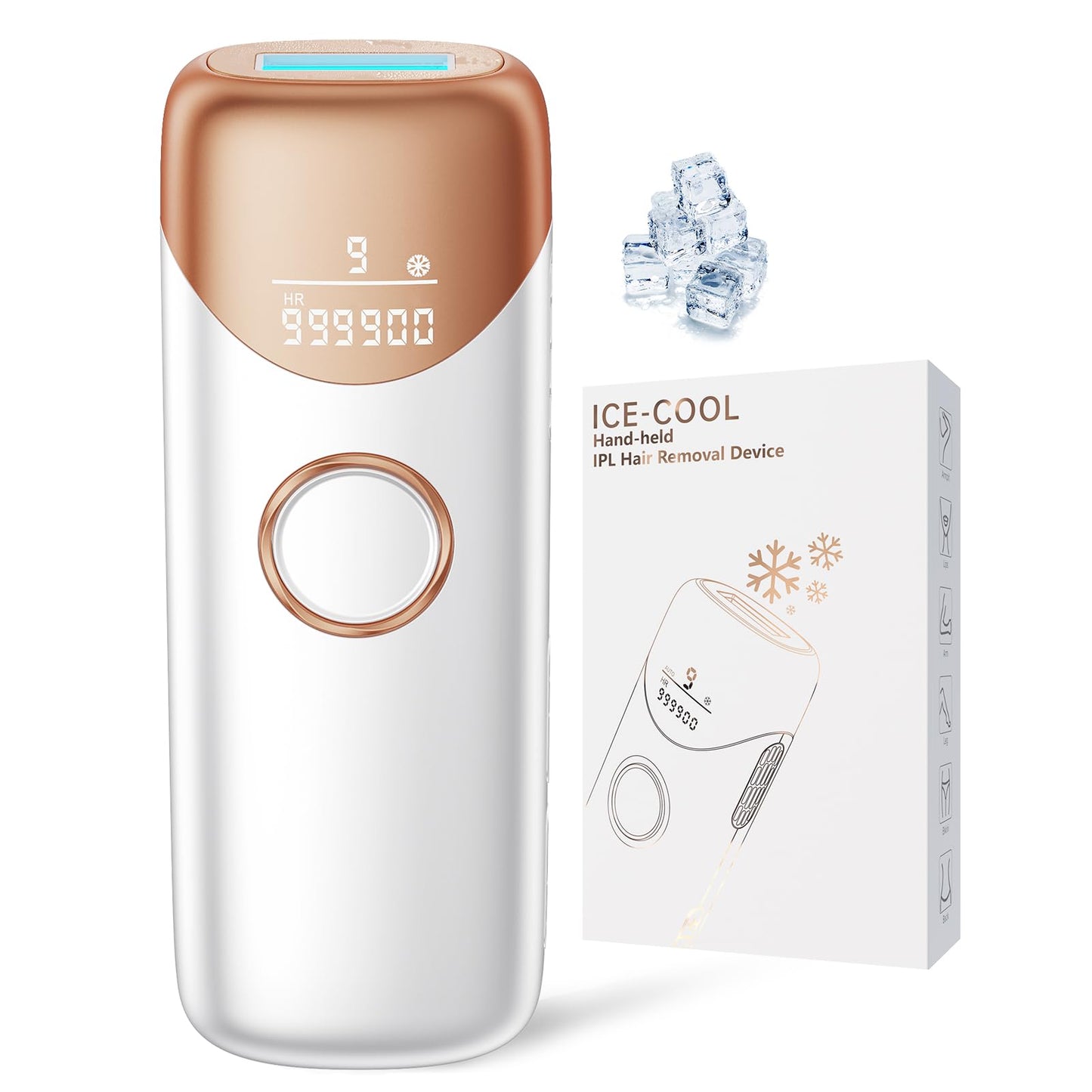 Ubroo Laser Hair Removal,IPL Hair Removal Device with 5? Ice Cooling,At-Home Laser Hair Removal for Women & Men,Body Legs Armpits Use (Gold) Beauty and Personal Care Ubroo