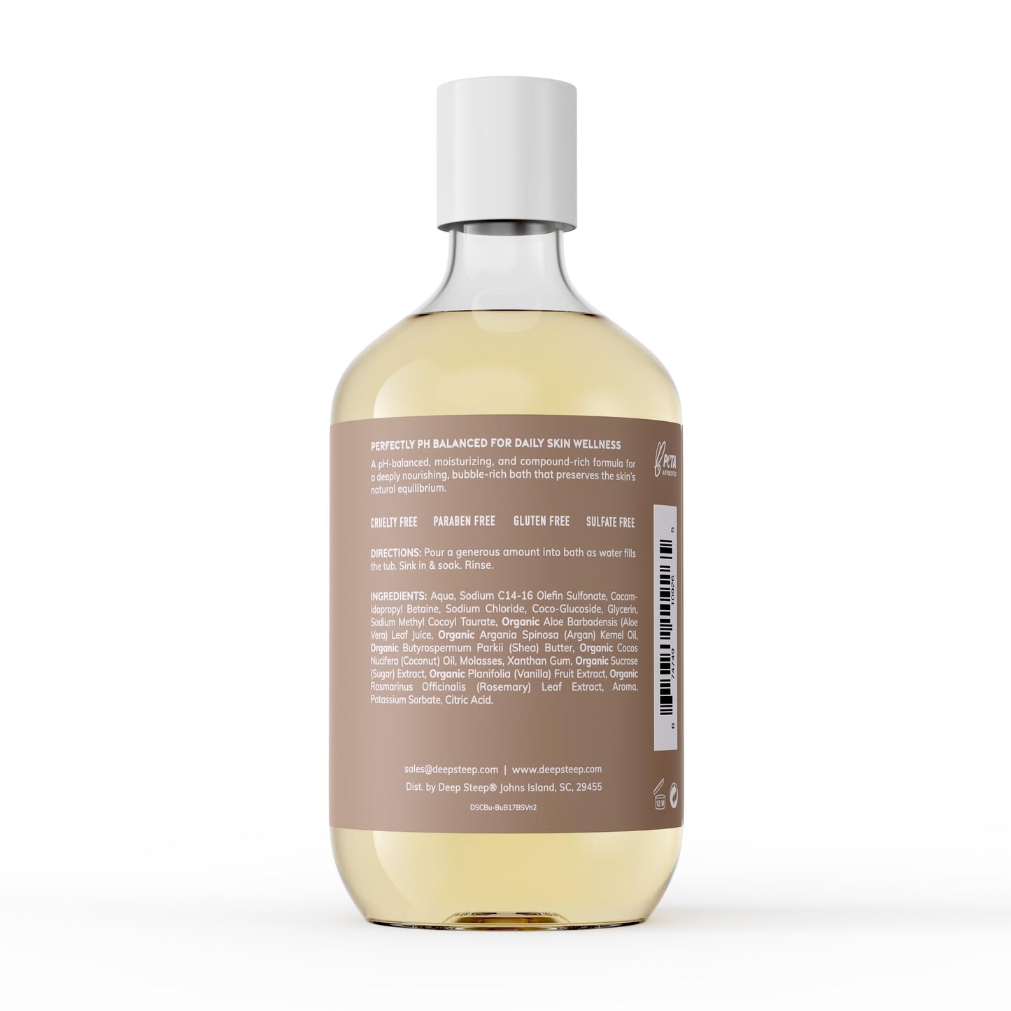 Deep Steep Brown Sugar Vanilla Bubble Bath for Women, Hypoallergenic, Clinically Tested, Clean Formula for Sensitive Skin, Sulfate-Free, 17 fl oz Beauty & Personal Care Deep Steep