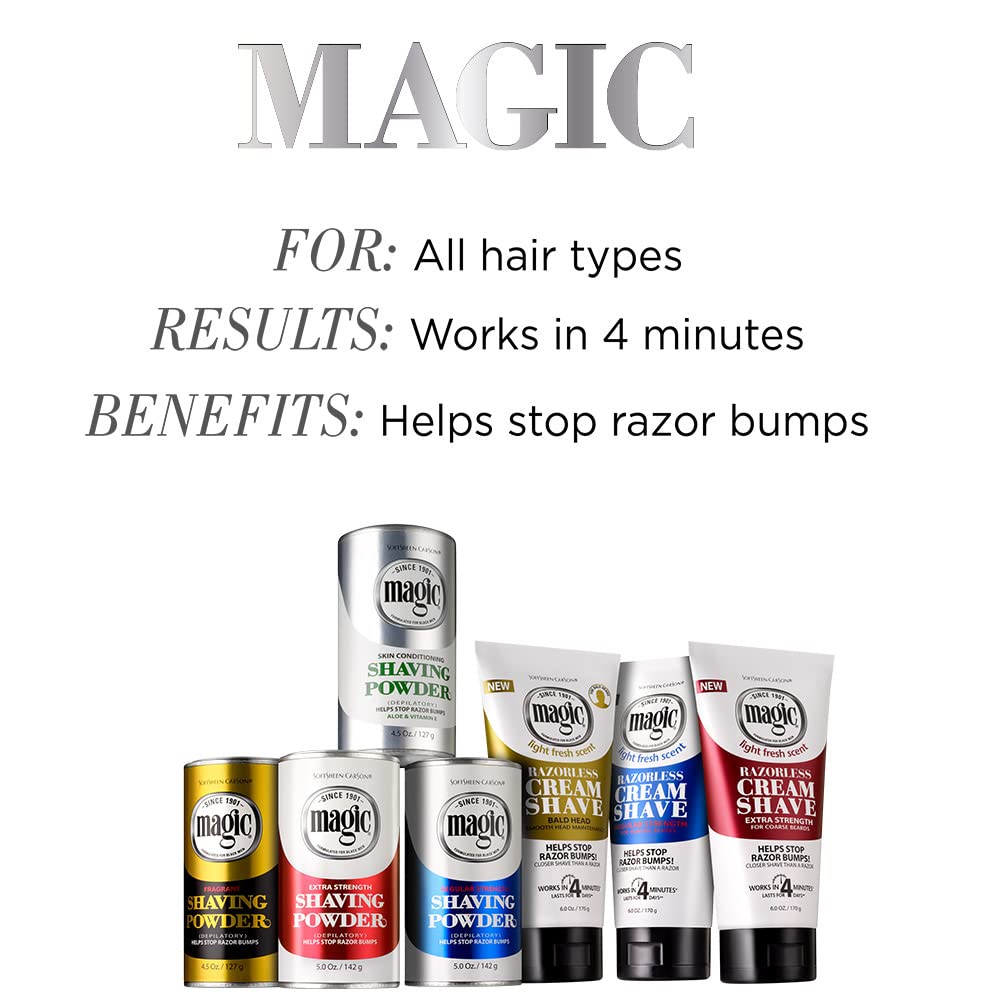SoftSheen-Carson Magic Razorless Shaving for Men, Hair Removal Shave Powder, Helps Stop Razor Bumps Ingrown Hair, Fragrant, 6 Pack Magic Shave Gold 27 Beauty & Personal Care SoftSheen