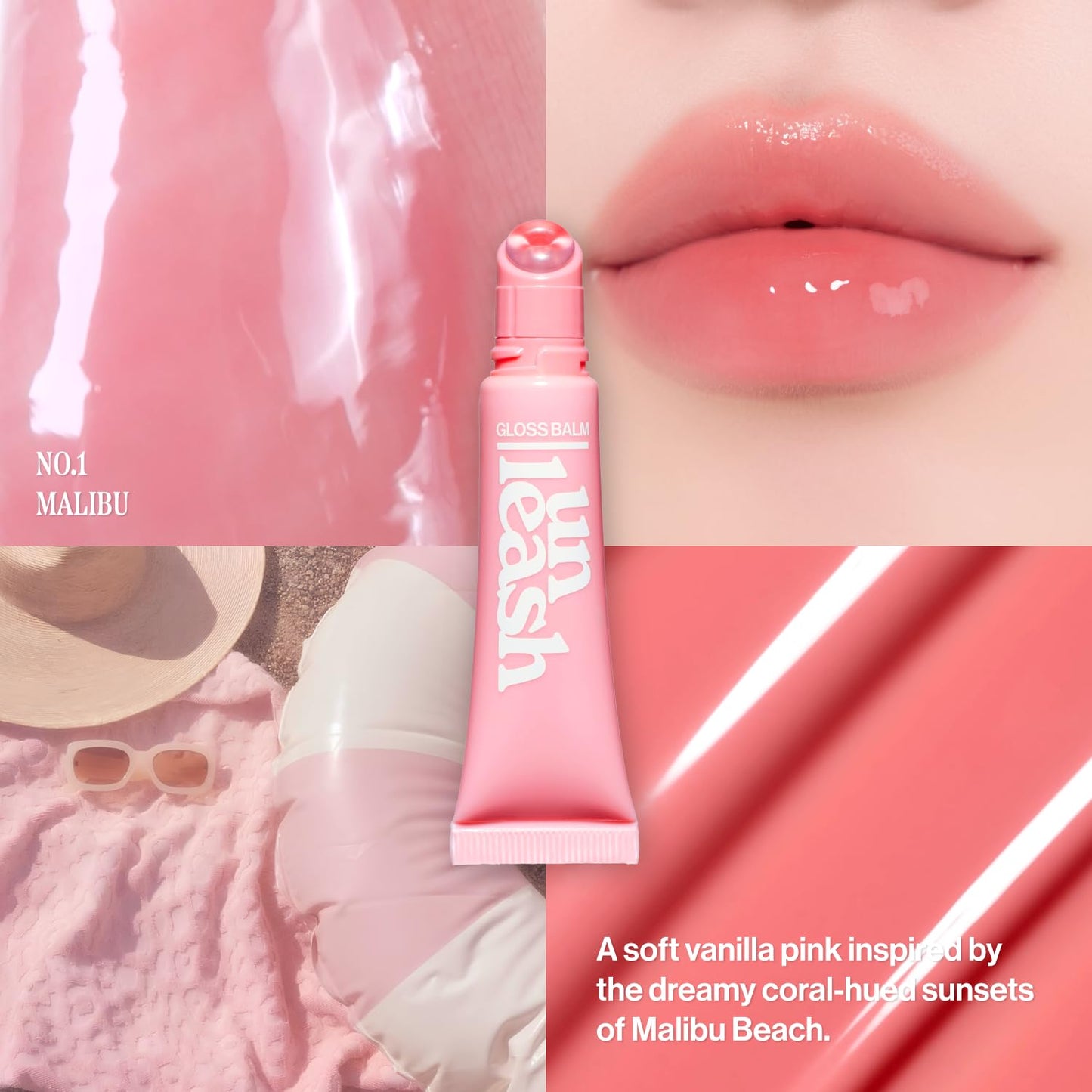 UNLEASHIA Sunset Dazzle Lip Gloss Balm, Hydrating Tinted Lip Balm with Glossy Shimmer, Lightweight & Moisturizing Vegan Formula with Peptides Beauty and Personal Care UNLEASHIA