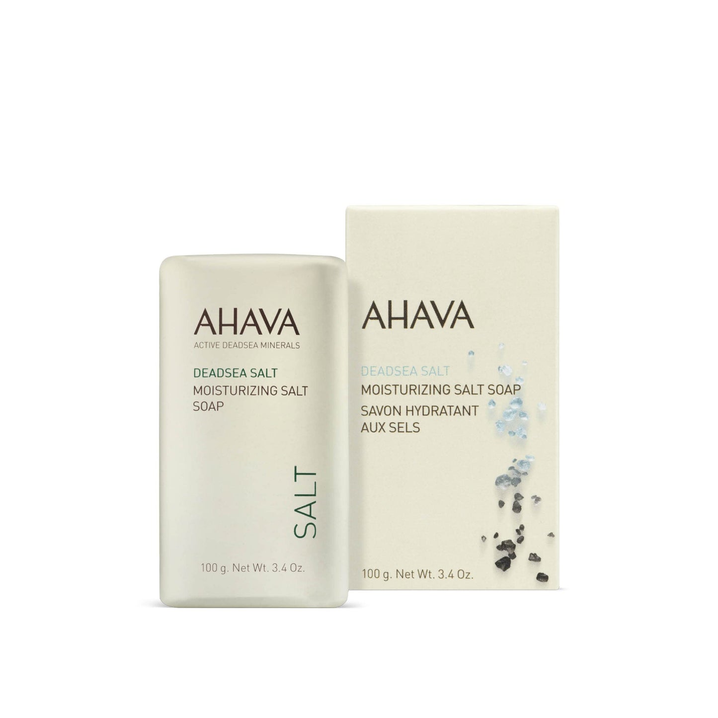 AHAVA Moisturizing Dead Sea Salt Soap - Face & Body Cleansing Bar to Moisture the Skin, Enriched with Exclusive Mineral Blend of Dead Sea Osmoter Beauty & Personal Care AHAVA