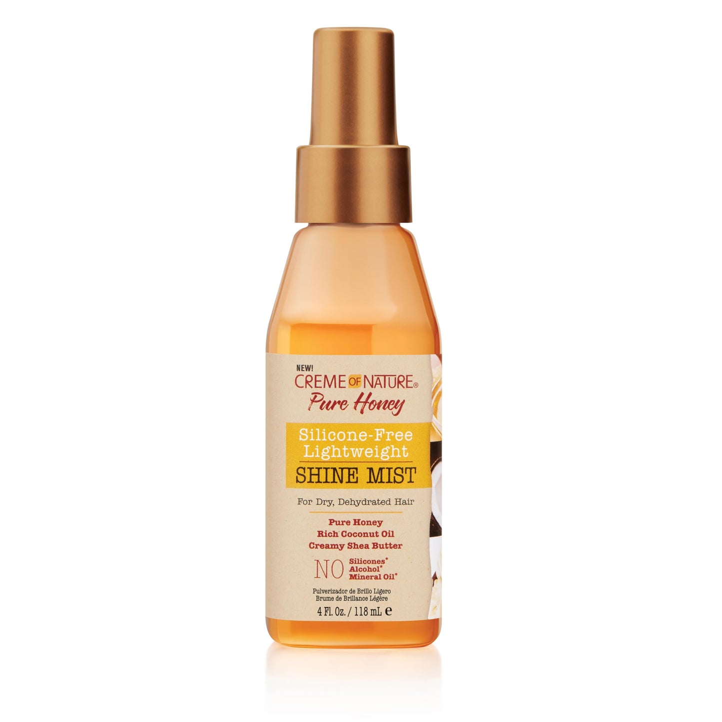 Creme of Nature Pure Honey Silicone-Free Lightweight Shine Mist & Finishing Spray for Instant Shine & Moisture, With Honey, Coconut Oil & Shea Butter Beauty & Personal Care Creme of Nature