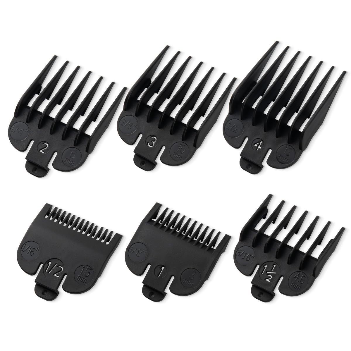 Clipper Guards Set Compatible with Most Wahl Clippers, Clipper Guides Replacement - 1/16" to 1/2", 6 Piece Set, Black Color Beauty and Personal Care LAVEST