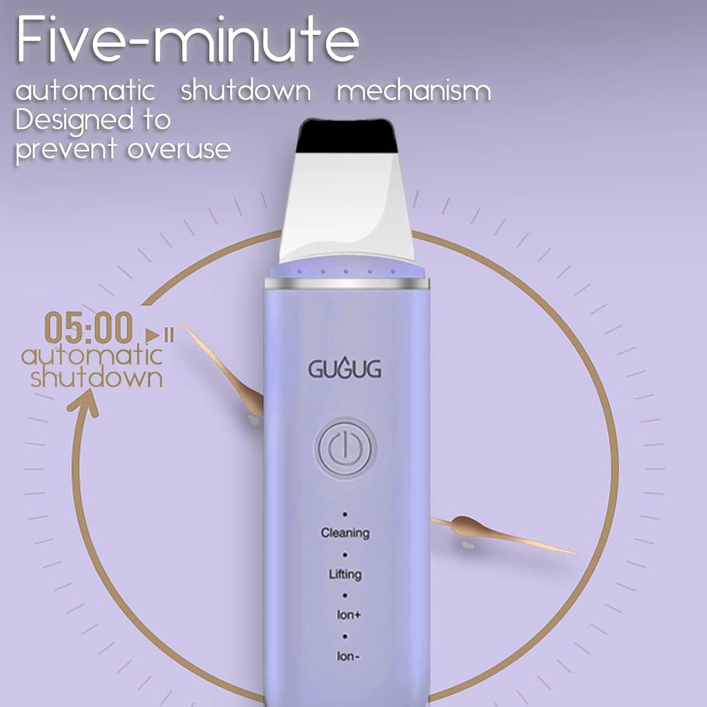 GUGUG Skin Scrubber Face Spatula, 4 Modes Skin Spatula Blackhead Remover Pore Cleaner-Purple Beauty & Personal Care GUGUG