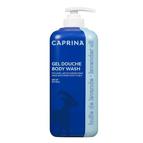 Caprina Amazing Body Wash, Lavender Oil, 16.9 oz, With Fresh Canadian Goat Milk, Gentle Soap, Moisturizing, Vitamin A, B2, B3, and More Beauty & Personal Care Caprina