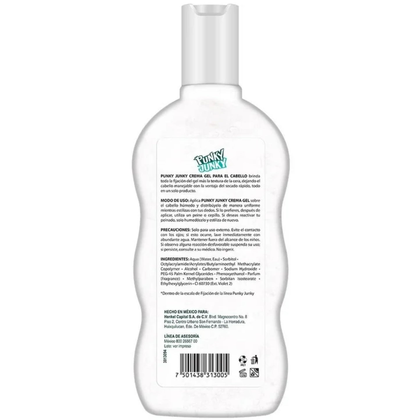 Punky Junky Maximum Hold Hair Gel White 17.63 Oz White Wax, Gel para Cabello de Hombre Beauty & Personal Care Tu Salud Plus
