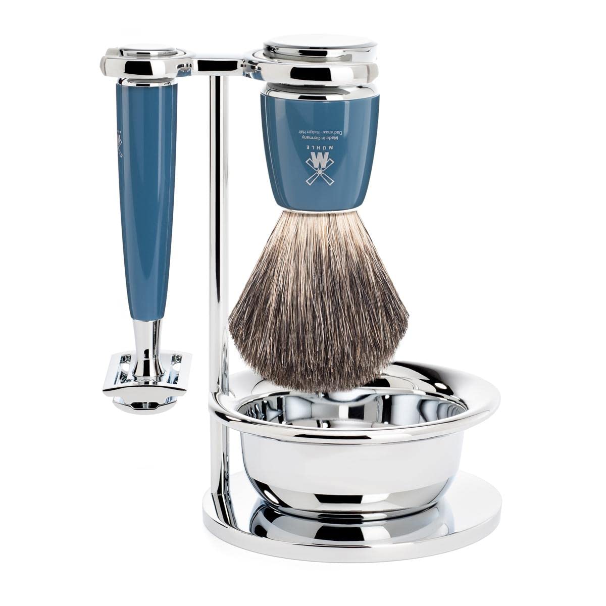 MÜHLE RYTMO 4-piece Pure Badger Double Edge Safety Razor (Closed Comb) Shaving Set For Men - Perfect for Every Day Use, Barbershop Quality Close Beauty and Personal Care MÜHLE