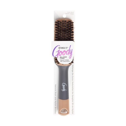 Goody Detangle It Boar Bristle Hair Brush, Use as a Detangling or Styling Brush, Conditions & Boosts Shine, Helps Tackle Knots & Reduce Frizz, For Wet Beauty & Personal Care GOODY