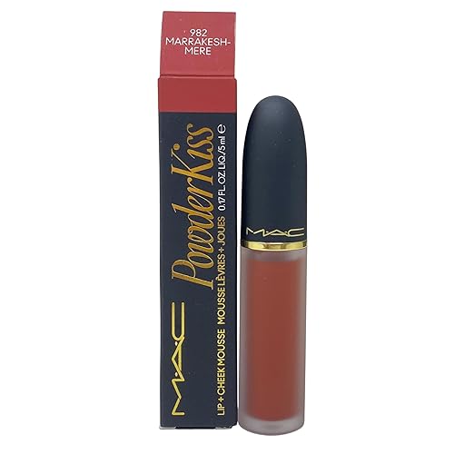 MAC Cosmetics Powder Kiss Liquid Lip & Cheek Mousse - 982 Marrakesh-Mere - 0.17 fl oz / 5 mL Beauty & Personal Care MAC