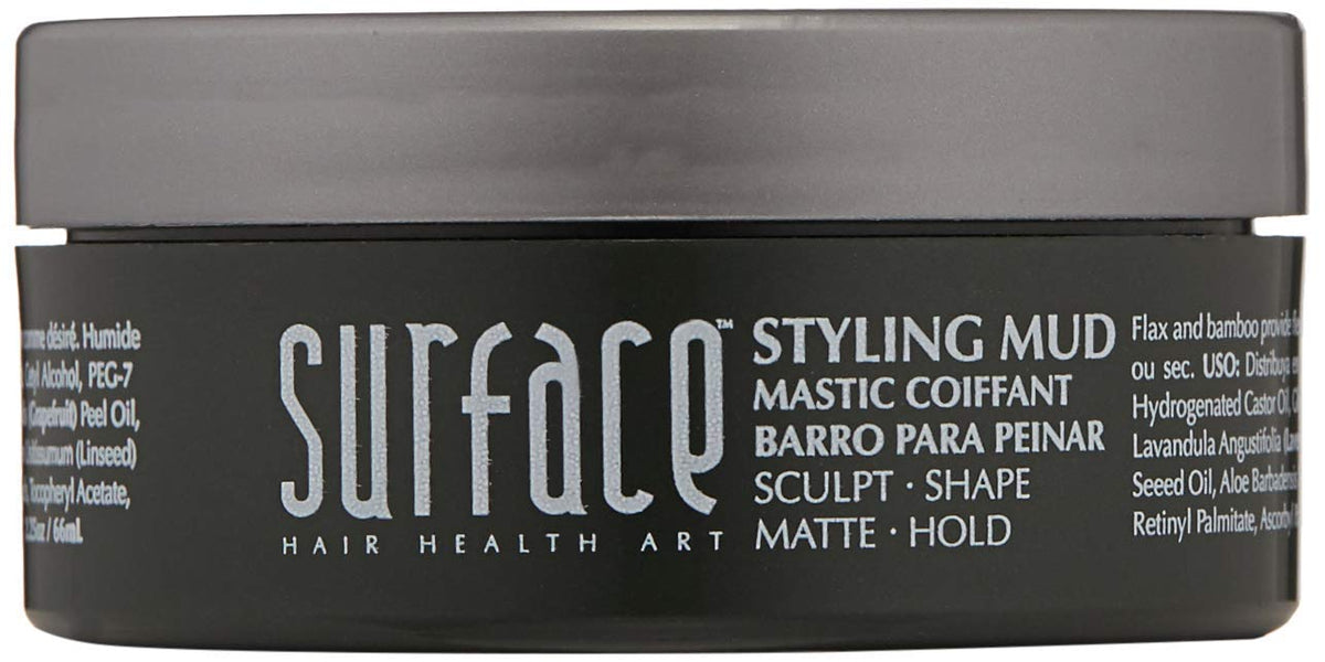 SURFACE Hair Men Styling Mud - Flax and Bamboo Provide Flexible Strong Fibers to Shape Sculpt and Hold Your Matte Style - 2.25 oz Beauty & Personal Care SURFACE
