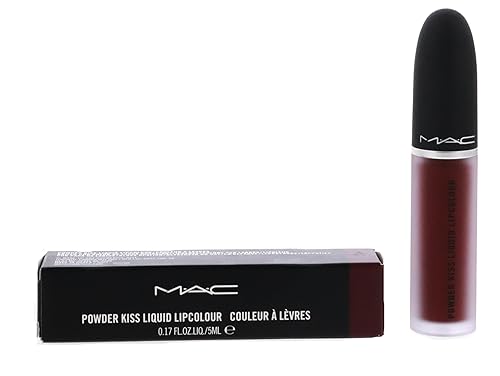 MAC Cosmetics Powder Kiss Liquid Lipcolour - 994 Make Love To The Camera (Deep Wine) - 0.17 fl oz / 5 mL Beauty & Personal Care MAC