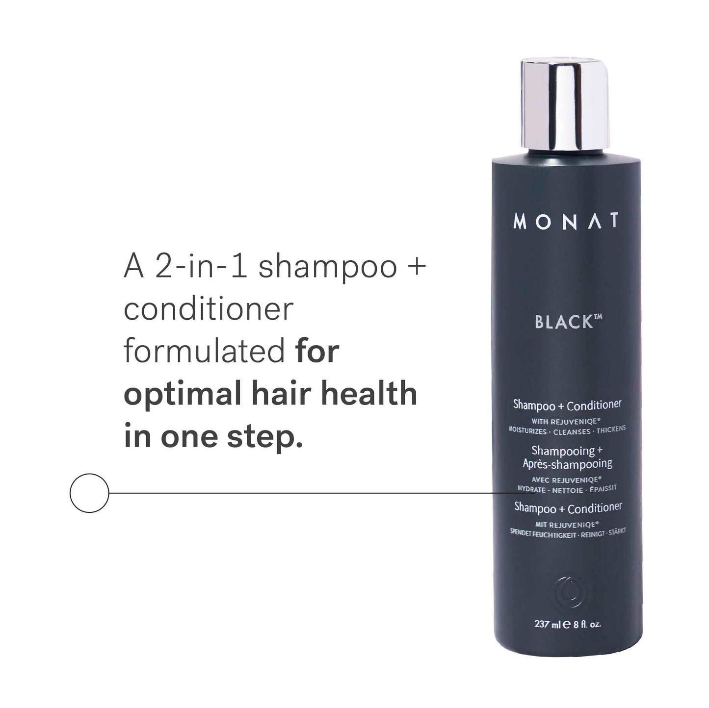 MONAT Black Shampoo + Conditioner - 3-Month Supply - A 2-in-1 Formula for Optimal Hair Care in One Step - Cleanses, Conditions, and Promotes Stronger Beauty & Personal Care MONAT
