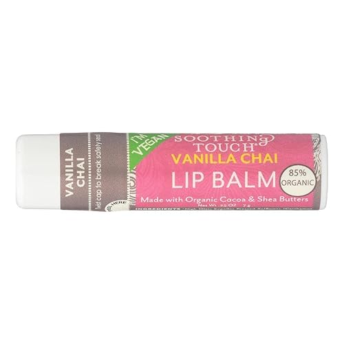 Soothing Touch, Lip Balm, Vegan, Vanl Chai, 12 in a case Net WT.25 OZ (7g) Beauty & Personal Care Soothing Touch