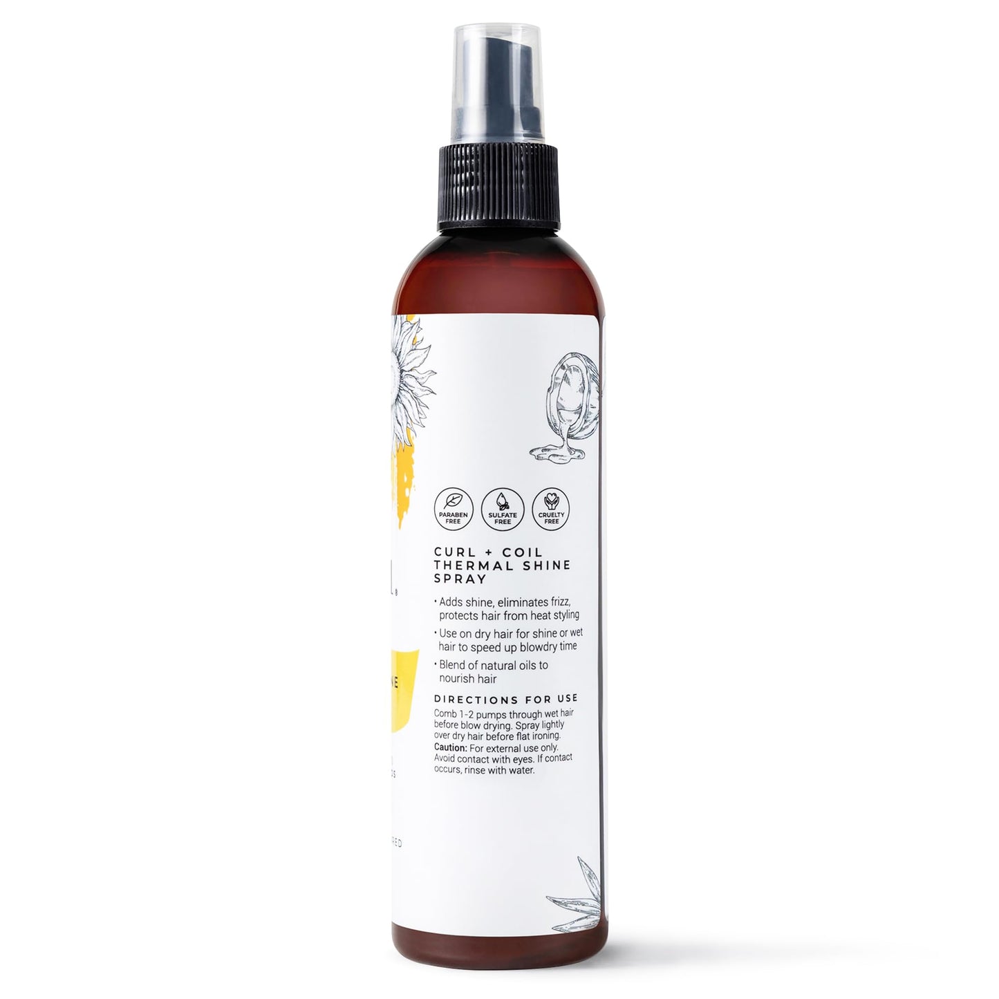 CIBU Curl + Coil Thermal Shine Spray | Dry Heat Protectant for Hair | Prevents Damage from Blow Drying, Flat Iron, and Curling Iron | 8 ounces Beauty & Personal Care CIBU