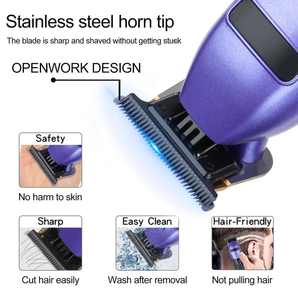 GLESVOWIO Hair Clippers for Men Rechargeable Trimmer for Shaver Professional Clipper Beard Cutting Machine Barber Cut(Purple with Box) Beauty and Personal Care GLESVOWIO