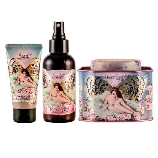 Barefoot Venus bath Soak, Hand Cream & Argan Oil Body Care Gift Set (Vanilla Effect) Beauty and Personal Care Barefoot Venus
