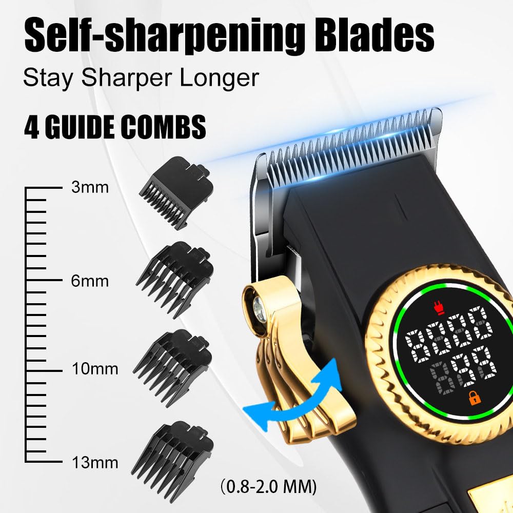QDKVTNDJZ Professional Hair Clippers/Trimmers Set for Men, Cordless Rechargeable Electric Haircutting Tool with 8W Powerful Motor,Oil Head Carving Beauty and Personal Care QDKVTNDJZ