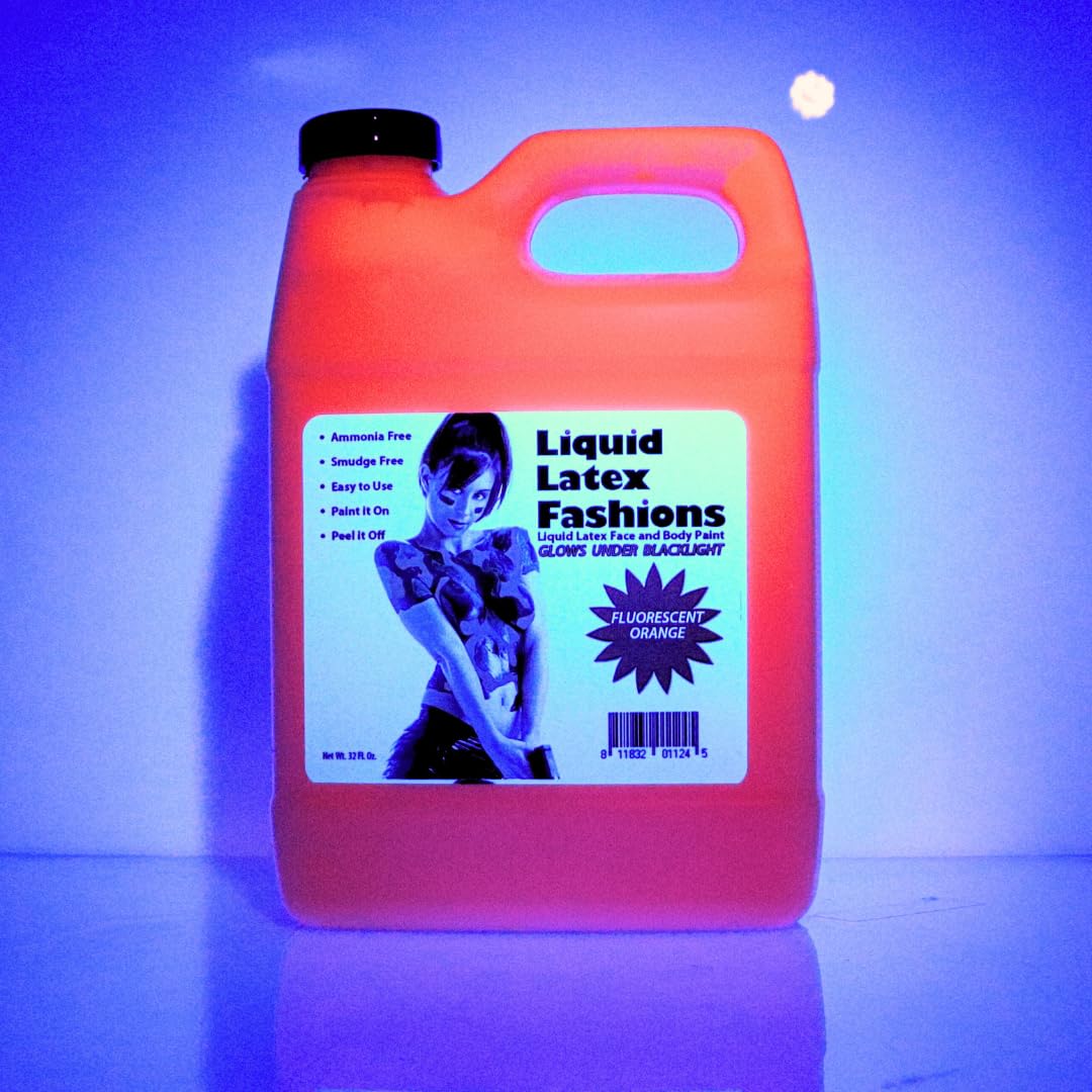 32oz Fluorescent Orange - Liquid Latex UV Black Light Body Paint Beauty & Personal Care Liquid Latex Fashions