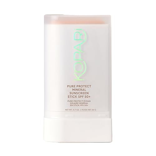 Kopari PURE PROTECT 100% Mineral Sunscreen Stick SPF 50+ Clear Zinc Oxide Face and Body Sunscreen with Hydrating Argan Oil, Shea Butter, Sheer Finish Beauty & Personal Care Kopari