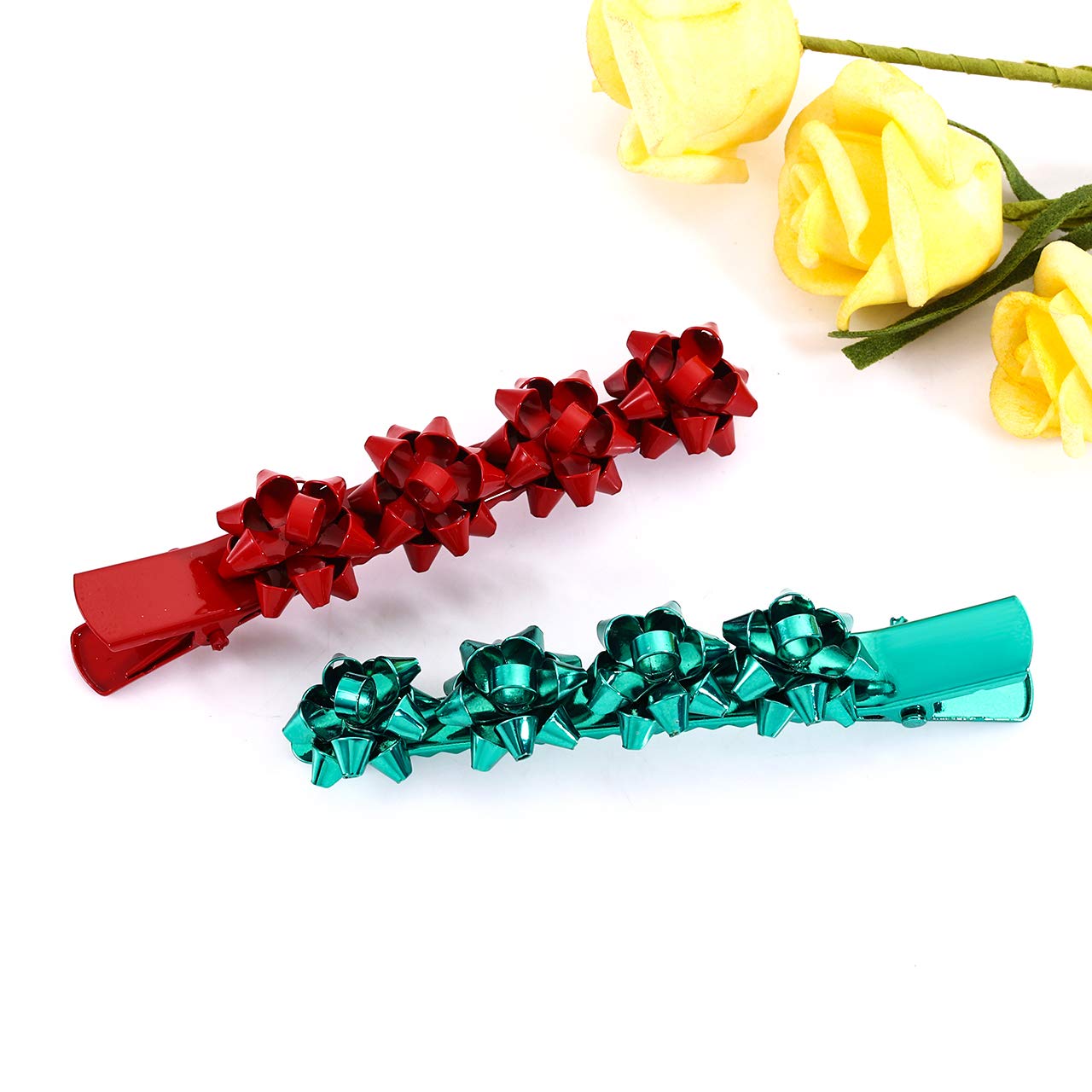 Christmas Hair Clip Hairpin Rhinestone Winter Snowflake Bow Shape Alligator Hair Clip Xmas Holiday Party Hair Barrette Hair Accessories For Woman (Bow Beauty & Personal Care YAHPERN