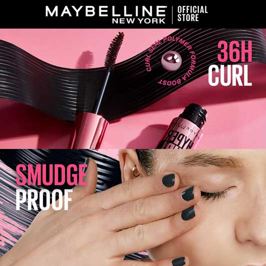 Maybelline Volum Express Hypercurl Plain Black Wash off easily Mascara