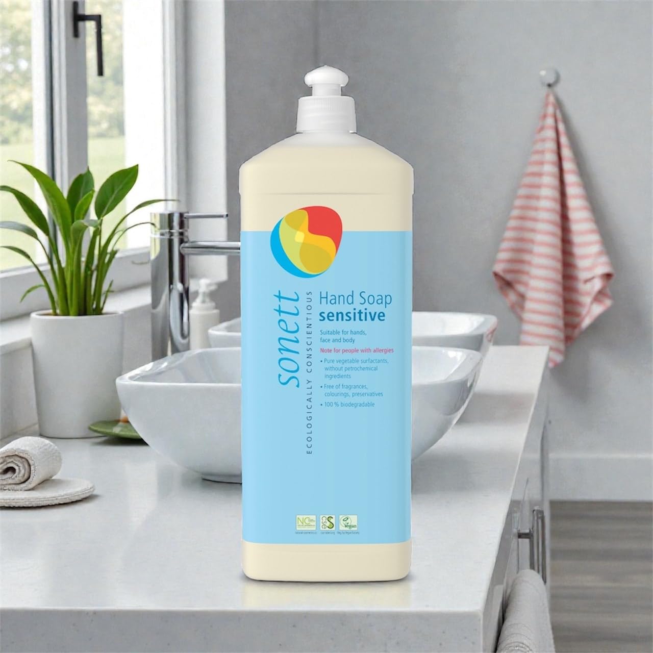 Sonett Organic Hand soap Sensitive 1L (For Sensitive Skin children & Adults) Beauty & Personal Care Sonett
