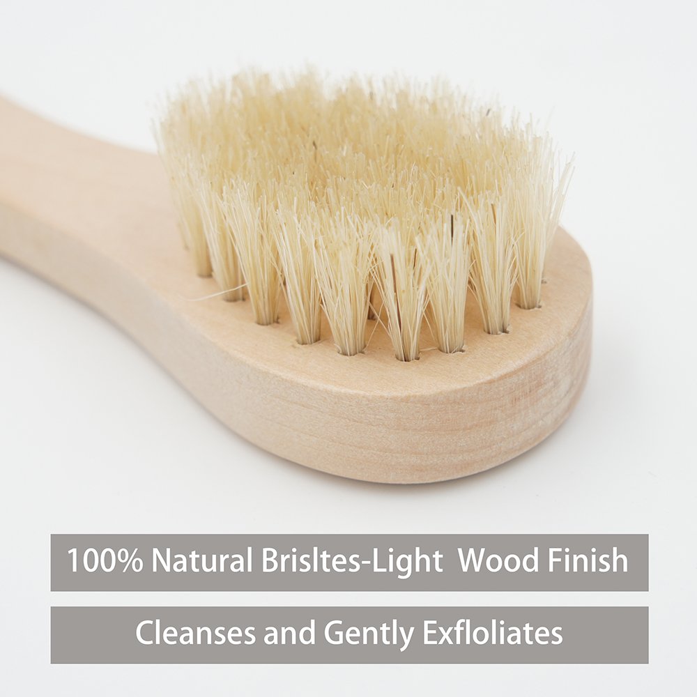 Wooden Facial Cleansing Brush Natural Bristles Wood Handle Wash Clean Exfoliate Scrub Cleaning Brushing Exfoliating Exfoliation Skin Care Face Beauty & Personal Care Aisilk