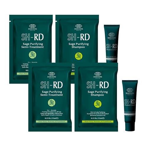 SH-RD Scalp Purifying Essentials for Travel & Trial | Sage Shampoo and Conditioner, Protein Cream | Hotel Size Set for Oily Hair Anti-Dandruff Beauty & Personal Care SH-RD