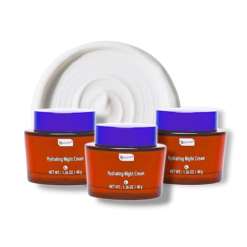 b.pure Revitalizing Hydrating Night Cream Face Moisturizer | Niacinamide, Vitamin E, Vitamin B5 | Anti-Aging, Anti-Wrinkle | 1.36 oz, 3-Pack Beauty & Personal Care b.pure