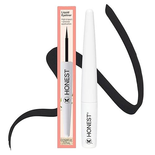 Honest Beauty Longlasting Liquid Eyeliner | Smudge + Flake Proof, Precise Application | Hypoallergenic, Vegan, + Cruelty Free | Black, 0.58 fl oz Beauty & Personal Care Honest Beauty