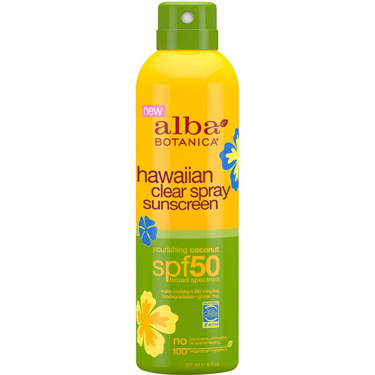 Alba Botanica Hawaiian, Coconut Spray Sunscreen SPF 50 6 oz (Pack of 5)5 Beauty & Personal Care Alba Botanica
