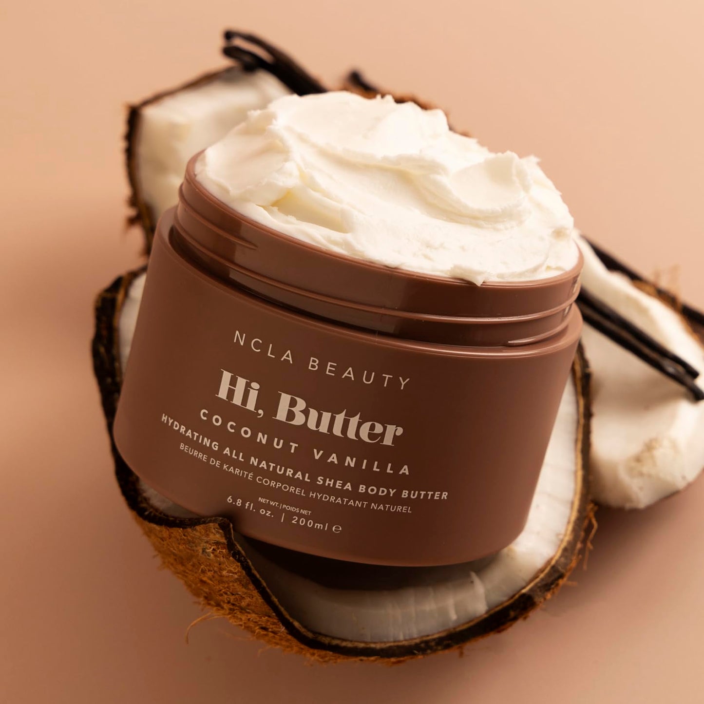NCLA BEAUTY Hi Butter All Natural Body Butter - Body Moisturizer with Sunflower Oil and Shea, Cocoa, Mango Extracts - Coconut Vanilla - 6.8 oz Beauty & Personal Care NCLA BEAUTY
