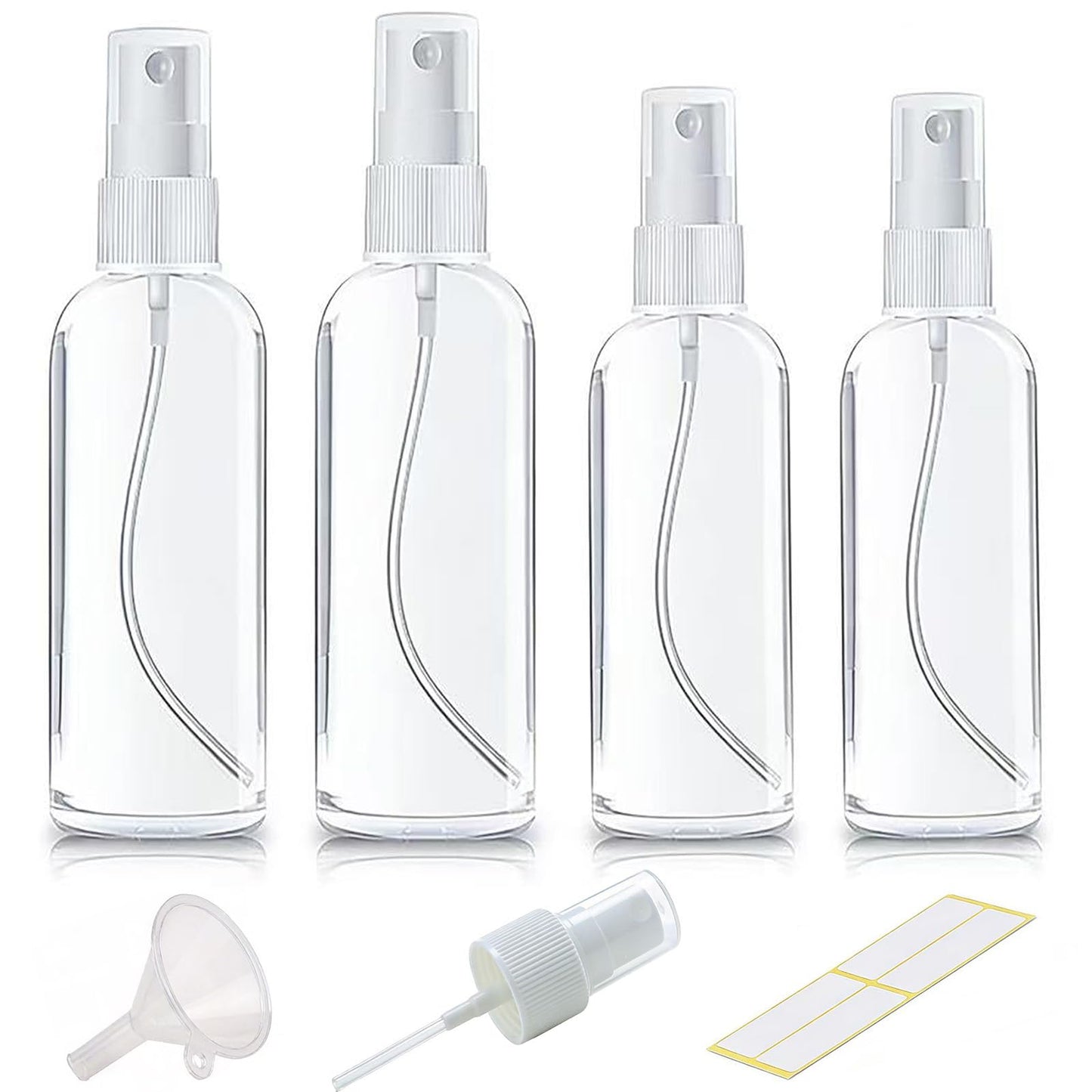 Xolaawa 4Pk Clear Empty Travel Spray Bottles, Leakproof for Toner Face Hair Beauty and Personal Care Xolaawa