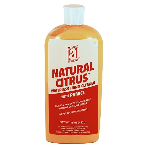 ANTI-SEIZE TECHNOLOGY 49216 Natural Citrus Waterless Hand Cleaner with Pumice, 16 oz Squeeze Tube, Light Orange Beauty & Personal Care Anti-Seize Technology