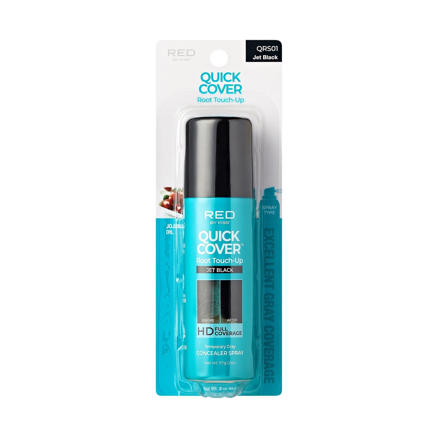 Red by Kiss Quick Cover Root Touch-Up Spray, Waterproof & Smudge-Proof Gray Coverage, Quick-Dry Formula with Jojoba Oil, Lightweight & Travel-Friendly Beauty & Personal Care Red by Kiss