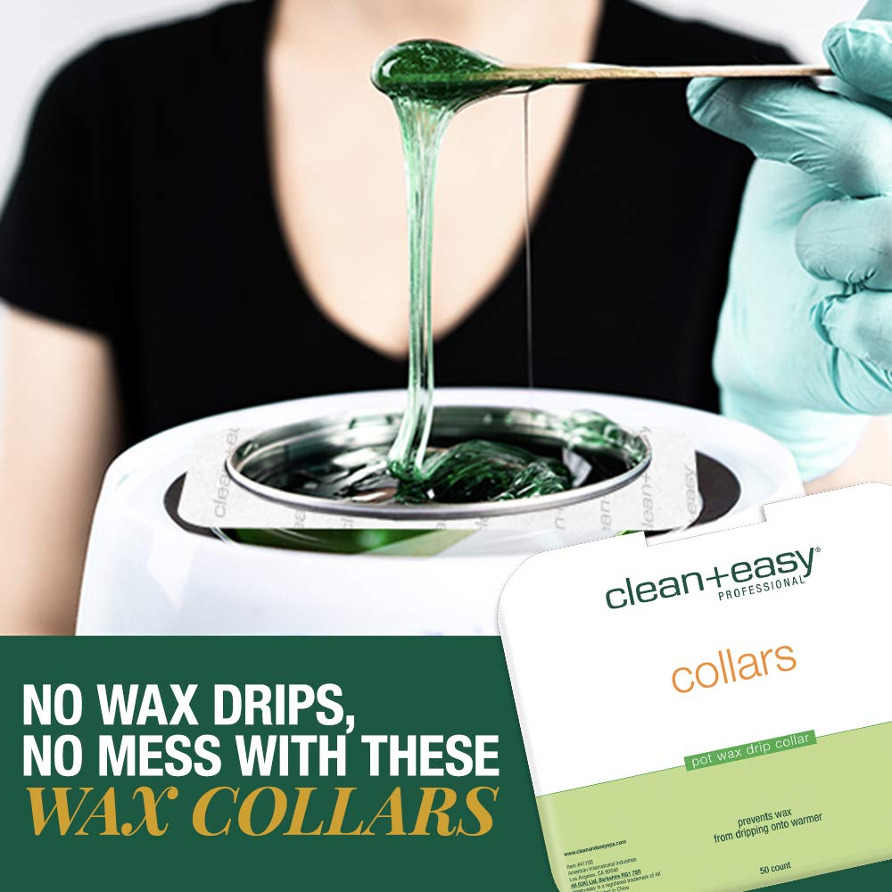 Clean + Easy Professional Deluxe Wax System - Standard Warmer Collars Prevent Drips for Mess-Free, Effortless Cleanup (50 Count) Beauty and Personal Care Clean + Easy