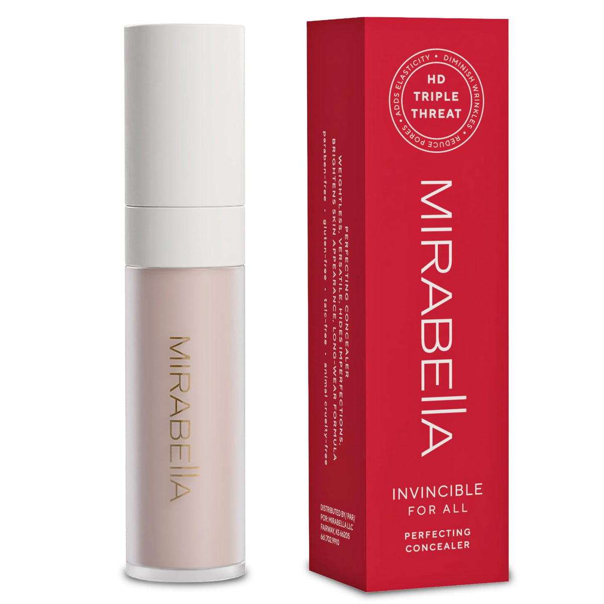 Mirabella Invincible For All Perfecting Under Eye Concealer Full Coverage - Hydrating Makeup Concealer for Dark Circles, Fine Lines & Wrinkles Beauty & Personal Care Mirabella