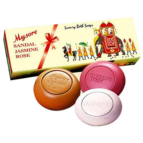 Mysore Sandal, Jasmine and Rose Bath Soaps 5.3oz Each Beauty & Personal Care Mysore Sandal