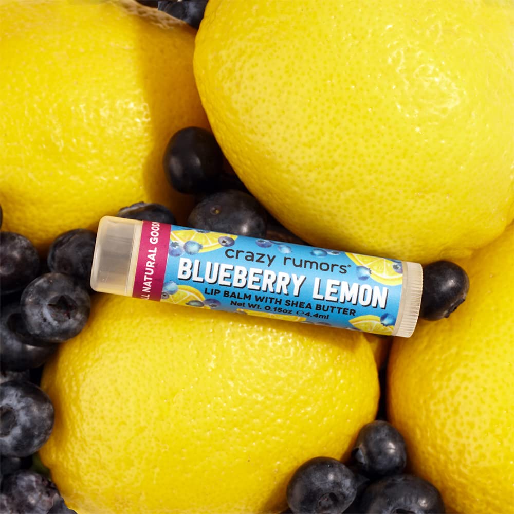 Crazy Rumors Blueberry Lemon Lip Balm. 100% Natural, Vegan, Plant-Based, Made in USA (1-Pack) Beauty & Personal Care Crazy Rumors