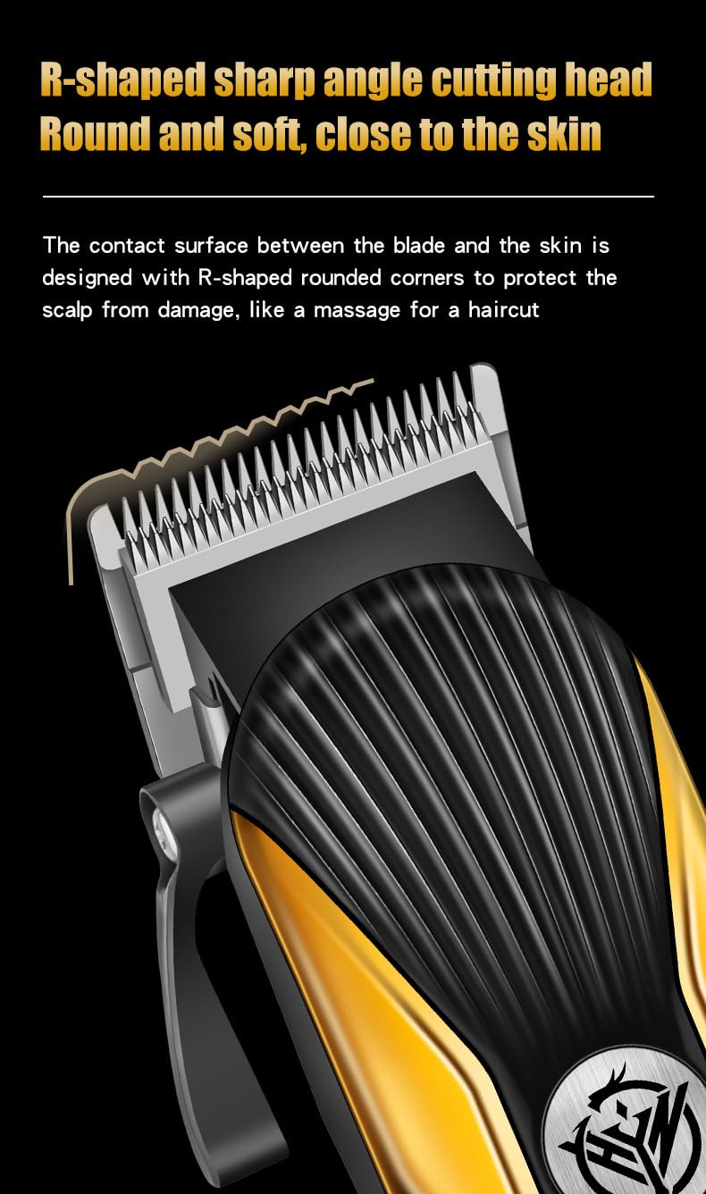 Professional Hair Clippers for Men Cordless Rechargeable Trimmers Kit with LED Display 8W Power Motor Electric Haircut Grooming Kit Gift for Home Beauty and Personal Care GLESVOWIO