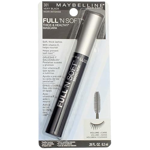 Maybelline Full 'N Soft Mascara, Very Black [301], 0.28 oz (Pack of 5) Beauty & Personal Care MAYBELLINE