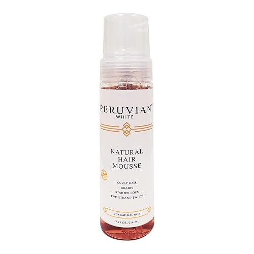 Peruvian white Natural Hair Mousse for Curly Hair, Braids, Starter Locs, Two Strand Twists, 7.25 oz. Beauty & Personal Care Peruvian white