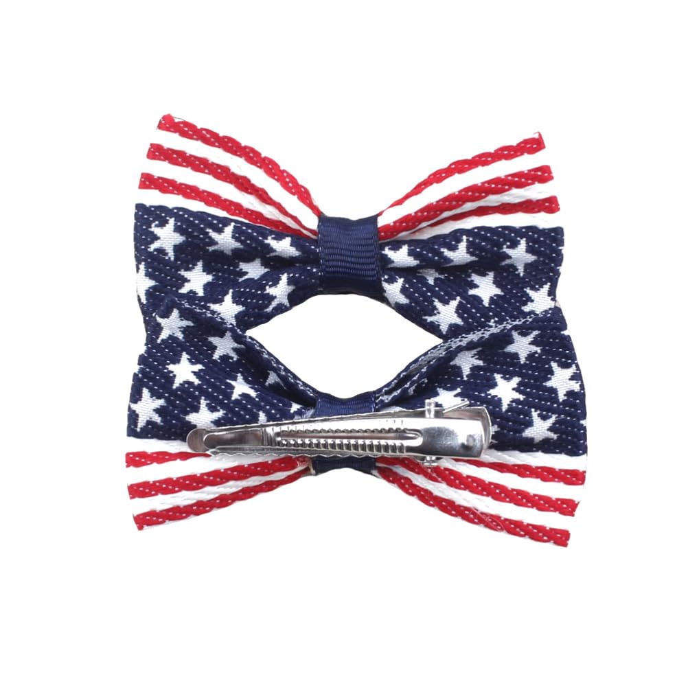 Aysekone 2 Pcs/Pack Girls American Flag Hair Bow Hair Clips Fourth of July Hair Accessories Patriotic Hair Bows Hairgrips Beauty & Personal Care Aysekone