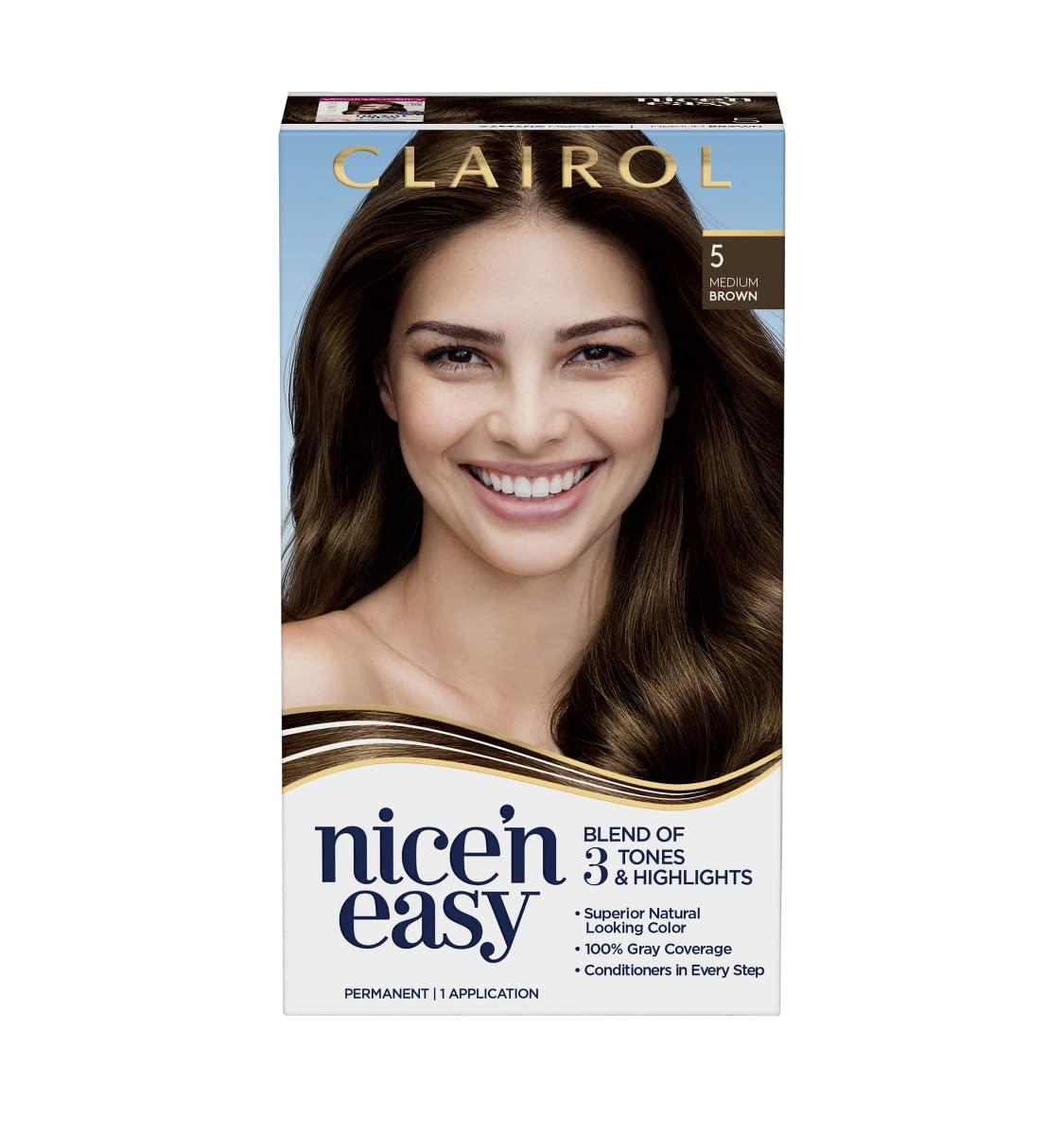 Clairol Nice'n Easy Permanent hair Color 5 Medium Brown Beauty & Personal Care Clairol