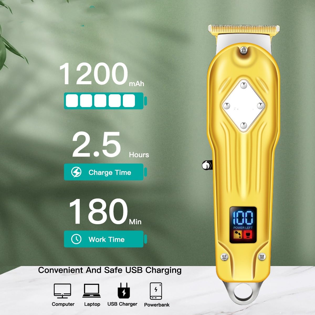 QDKVTNDJZ Hair Clippers for Men, Haircut Machine Electric Beard Trimmer Portable Cutting Cordless for Beauty and Personal Care QDKVTNDJZ